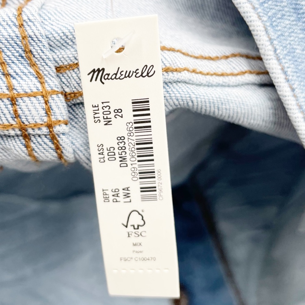 NEW Madewell High-Rise Denim Shorts in Littleton Wash Cutoff Hems Stretch NF031 - Picture 4 of 6